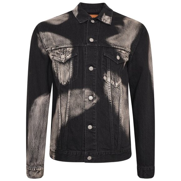 Yohji Yamamoto Pour Homme Washed Denim Jacket Mens 3 M Black He-Y07-534-1 - Picture 2 of 14